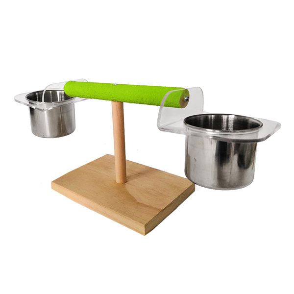 new multi-functional parrot bird perch table wooden stand with two stainless steel feeding cups water and food appliance 1pc
new multi-functional parrot bird perch table wooden stand with two stainless steel feeding cups water and food appliance 1pc