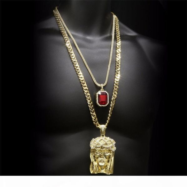 hip hop jewelry set golden crowned jesus head pendant & iced out square gem crystal necklace set cuban chain, Silver
hip hop jewelry set golden crowned jesus head pendant & iced out square gem crystal necklace set cuban chain, Silver
