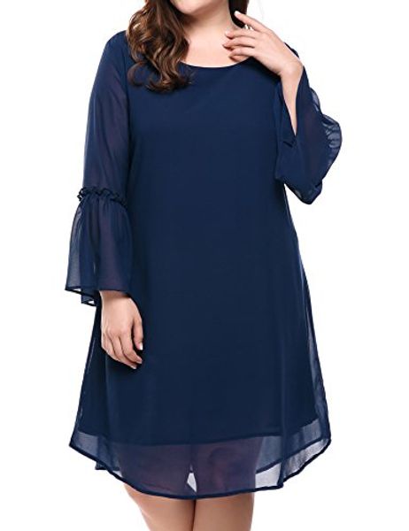 in'voland women's plus size boho flare sleeve round neck loose fit chiffon pleated dress, Black;gray
in'voland women's plus size boho flare sleeve round neck loose fit chiffon pleated dress, Black;gray