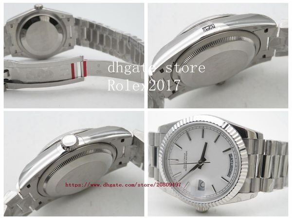 mens bp factory 36mm automatic movement 28800bph eta 2836 watch men day date white dial steel 316f presidential bracelet sapphire watches, Slivery;brown
mens bp factory 36mm automatic movement 28800bph eta 2836 watch men day date white dial steel 316f presidential bracelet sapphire watches, Slivery;brown