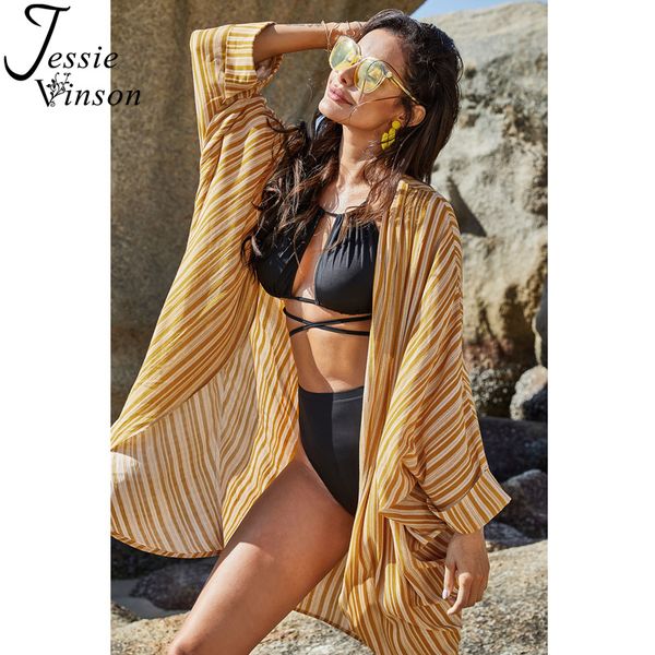 jessie vinson yellow stripes cover-ups women blue striped long kimono cardigan summer bat-wing sleeve loose beach cover 2020, Blue;gray
jessie vinson yellow stripes cover-ups women blue striped long kimono cardigan summer bat-wing sleeve loose beach cover 2020, Blue;gray