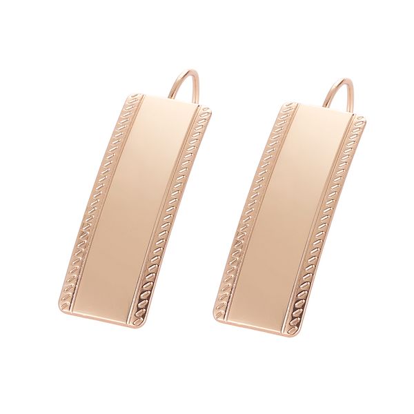 fj 3 style women femme smooth/carve copper earrings 585 rose gold square drop earrings, Silver
fj 3 style women femme smooth/carve copper earrings 585 rose gold square drop earrings, Silver