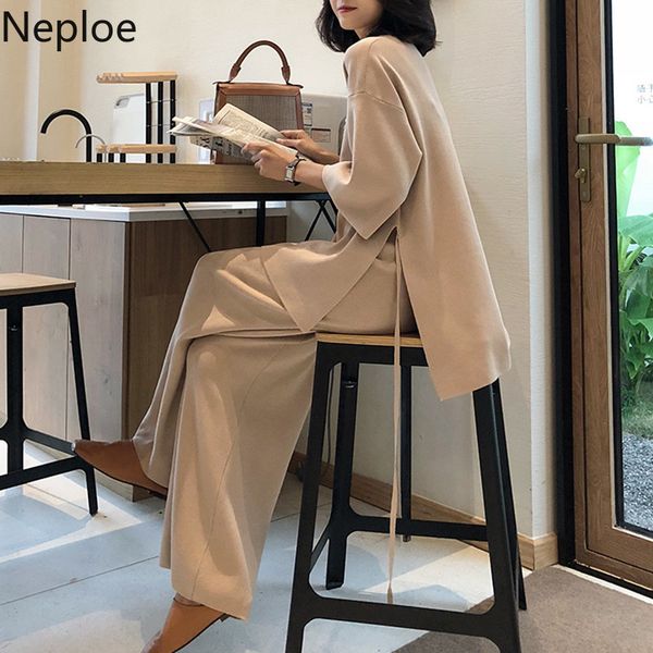 neploe oversize 2 pcs women set o neck pullover knit sweater + high waist hip wide leg pants casual loose suit autumn new 48580, White
neploe oversize 2 pcs women set o neck pullover knit sweater + high waist hip wide leg pants casual loose suit autumn new 48580, White