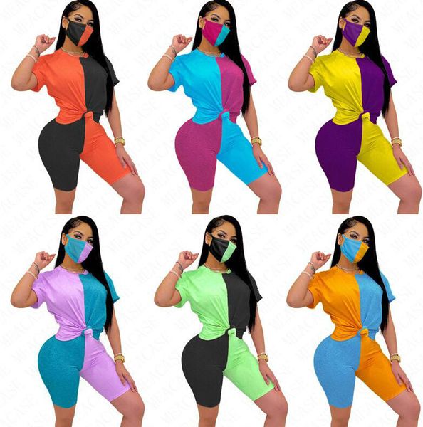 summer women contrast color block tracksuits three piece sets short sleeve shorts+mask tight patchwork sportswear clothes s-xxl d63005, White
summer women contrast color block tracksuits three piece sets short sleeve shorts+mask tight patchwork sportswear clothes s-xxl d63005, White