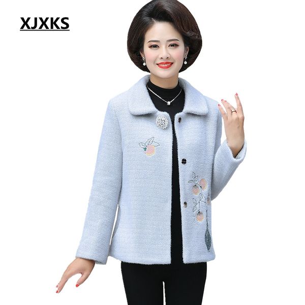 xjxks 2019 new autumn winter clothes women casual coats turn-down collar warm woolen long sleeve outwear lapel cardigan jacket, Black
xjxks 2019 new autumn winter clothes women casual coats turn-down collar warm woolen long sleeve outwear lapel cardigan jacket, Black