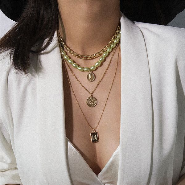 ae-canfly gothic baroque pearl crystal choker necklace collier statement punk multi layered virgin pendant chain necklace women, Silver
ae-canfly gothic baroque pearl crystal choker necklace collier statement punk multi layered virgin pendant chain necklace women, Silver