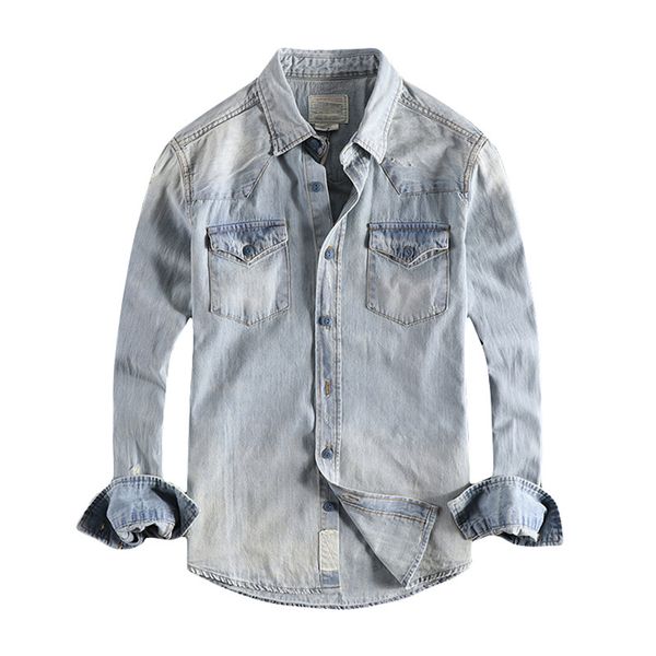 japanese harajuku vintage distressed jeans shirt for men urban boys casual button up long sleeve ripped denim shirts plus size, White;black
japanese harajuku vintage distressed jeans shirt for men urban boys casual button up long sleeve ripped denim shirts plus size, White;black