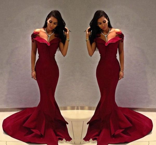 long red mermaid evening dresses off shoulder satin simple sweep train formal prom dresses evening gown vestidos de fiesta, Black;red
long red mermaid evening dresses off shoulder satin simple sweep train formal prom dresses evening gown vestidos de fiesta, Black;red