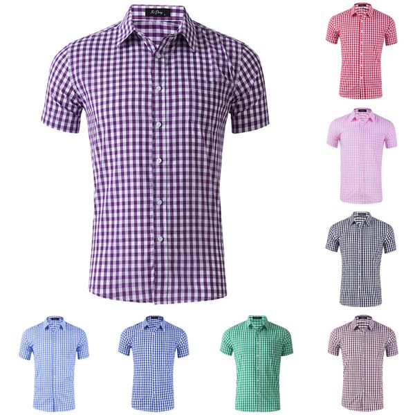 men's casual shirts plaid summer short sleeve cotton fabric black red young boy streetware regular fit dress clothes blouse, White;black
men's casual shirts plaid summer short sleeve cotton fabric black red young boy streetware regular fit dress clothes blouse, White;black