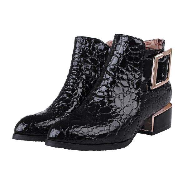 women boots ladies new fashion autumn winter with ankle boots female england pointed patent leather shoes plus size m50#, Black
women boots ladies new fashion autumn winter with ankle boots female england pointed patent leather shoes plus size m50#, Black