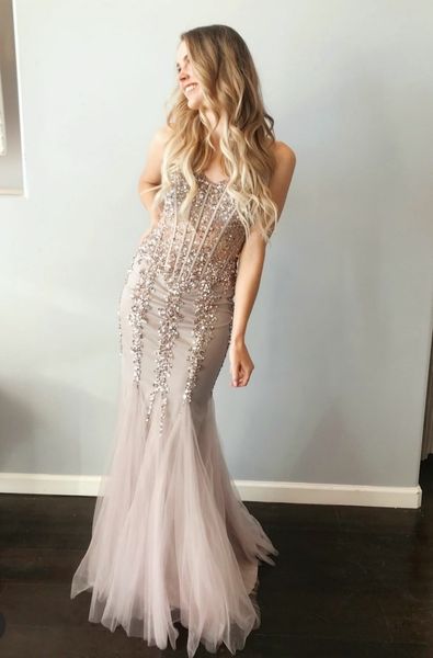 women's mermaid long tulle dusty rose beaded prom dresses robe de soiree elegant sweetheart maxi evening gowns vestido de festa, Black
women's mermaid long tulle dusty rose beaded prom dresses robe de soiree elegant sweetheart maxi evening gowns vestido de festa, Black