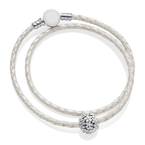 2019 new pure silver temper sparkling white leather flower double ring fashion bracelet gifts for girlswomen diy accessories, Black
2019 new pure silver temper sparkling white leather flower double ring fashion bracelet gifts for girlswomen diy accessories, Black