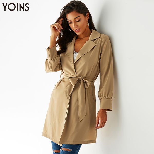yonis 2019 autumn women winte rlong trench xs-xl lapel collar self-tie round neck long lantern sleeves khaki sobretudo feminino, Tan;black
yonis 2019 autumn women winte rlong trench xs-xl lapel collar self-tie round neck long lantern sleeves khaki sobretudo feminino, Tan;black