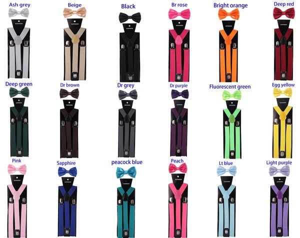10set new 3 clips suspenders clip-on y back elastic with bow tie set adjustable braces christmas wedding gift 42 color, Black;white
10set new 3 clips suspenders clip-on y back elastic with bow tie set adjustable braces christmas wedding gift 42 color, Black;white