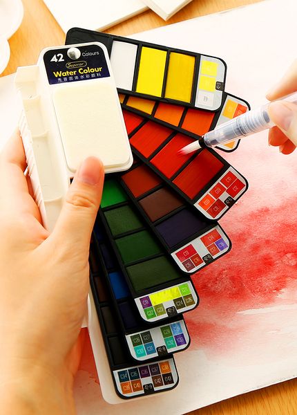 18/25/33/42 color solid watercolor paint set hand-painted portable travel fan-shaped collapsible transparent brush pen
18/25/33/42 color solid watercolor paint set hand-painted portable travel fan-shaped collapsible transparent brush pen