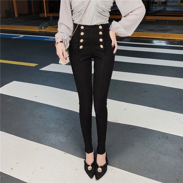 2019 autumn clothing new style online celebrity celebrity style ultra high waist jeans korean-style retro double breasted skinny, Blue
2019 autumn clothing new style online celebrity celebrity style ultra high waist jeans korean-style retro double breasted skinny, Blue