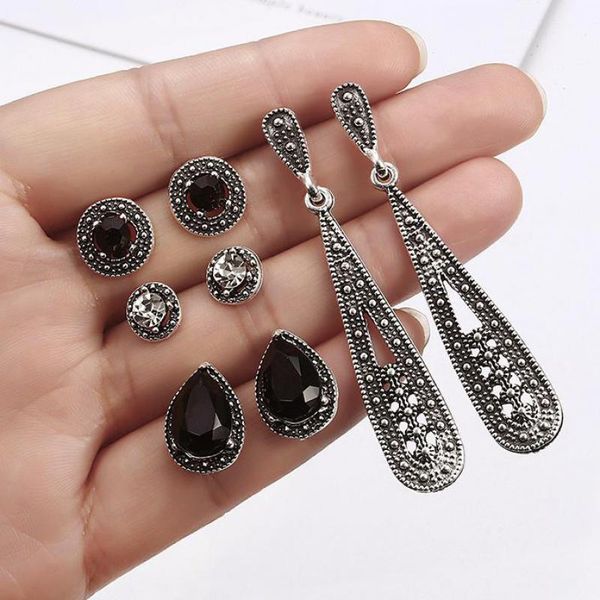 4 pairs/set bohemia stud earrings water drop crystal aretes antique silver earrings set brincos ear jewelry vintage oorbellen, Golden;silver
4 pairs/set bohemia stud earrings water drop crystal aretes antique silver earrings set brincos ear jewelry vintage oorbellen, Golden;silver