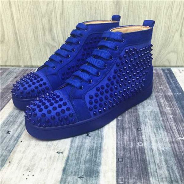 paris design spikes high sneakers shoes women,men red bottom rivets party dress casual walking outdoor blue suede trainers, Black
paris design spikes high sneakers shoes women,men red bottom rivets party dress casual walking outdoor blue suede trainers, Black