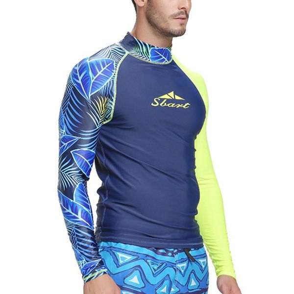 

diving suit men\'s sunscreen long-sleeved swimsuit split shorts siamese surf snorkeling suit