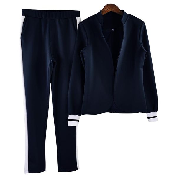 polyester solid women 2 two piece set suits long sleeve stand -up collar buttonless black and white tracksuit female convention, Gray
polyester solid women 2 two piece set suits long sleeve stand -up collar buttonless black and white tracksuit female convention, Gray