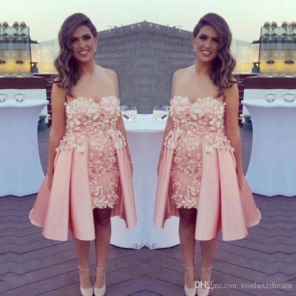 pink 3d appliques cocktail dress sweetheart high low evening gowns knee length short prom dresses homecoming dress, Black
pink 3d appliques cocktail dress sweetheart high low evening gowns knee length short prom dresses homecoming dress, Black