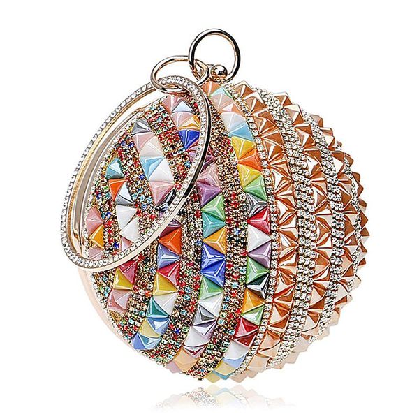 woman round ball clutch handbag rhinestone ring handle purse evening bag(gold & color
woman round ball clutch handbag rhinestone ring handle purse evening bag(gold & color