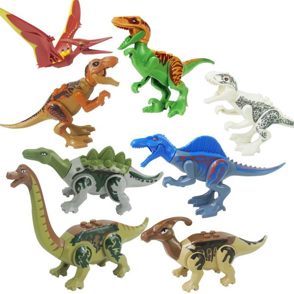 

Мир Юрского Динозавров Spinosaurus Tyrannosaurus Rex Строительный Блок Игрушки для Действий, С