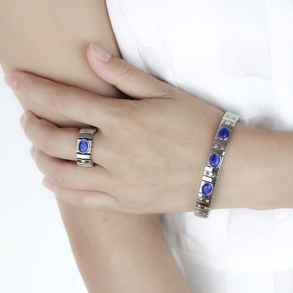 fyour 1 set women's jewelry 9mm width stainless steel opals elastic fashion bracelet ring size 7 for women men jewelry my03, Silver
fyour 1 set women's jewelry 9mm width stainless steel opals elastic fashion bracelet ring size 7 for women men jewelry my03, Silver