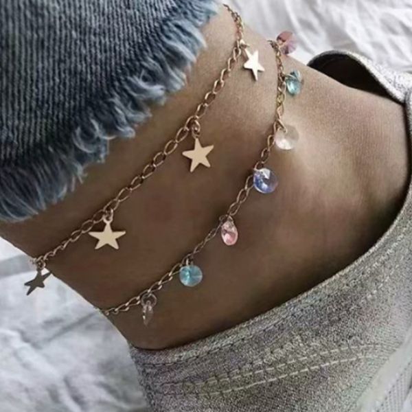 fz0084 new style foot ornaments fashion creative beach-style star colorful crystals anklet adjustable nye bead jewelry, Red;blue
fz0084 new style foot ornaments fashion creative beach-style star colorful crystals anklet adjustable nye bead jewelry, Red;blue