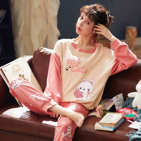 jimiko autumn women pajamas set 100% cotton long sleeve pyjamas cute cartoon print pajamas women casual home clothing 2 piece, Black;red
jimiko autumn women pajamas set 100% cotton long sleeve pyjamas cute cartoon print pajamas women casual home clothing 2 piece, Black;red