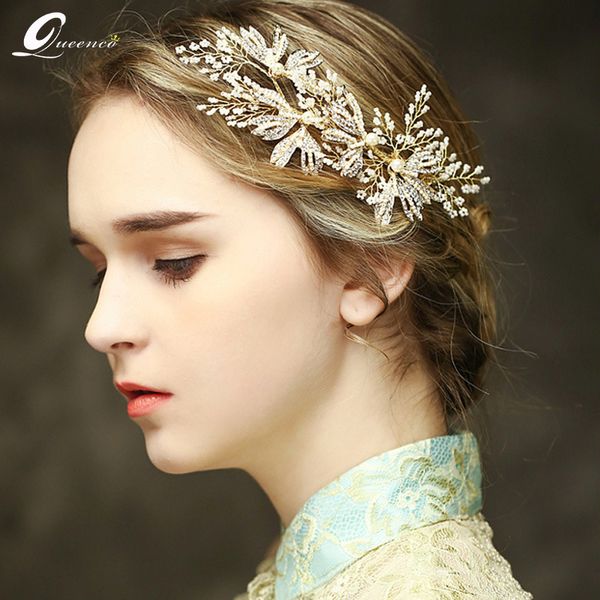 luxury gold bridal headpiece romantic wedding hair accessories pearl bridal hair combs handmade prom headdress, Golden;white
luxury gold bridal headpiece romantic wedding hair accessories pearl bridal hair combs handmade prom headdress, Golden;white