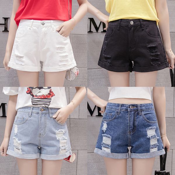 trend high waist hole curling four-color denim 2019 summer shorts thin wide leg denim shorts plus size, White;black
trend high waist hole curling four-color denim 2019 summer shorts thin wide leg denim shorts plus size, White;black
