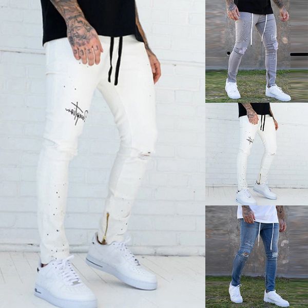 2020 men's painted jeans men's painted skinny slim fit straight ripped denim pants stretch jeans slim fit denim pants, Blue
2020 men's painted jeans men's painted skinny slim fit straight ripped denim pants stretch jeans slim fit denim pants, Blue