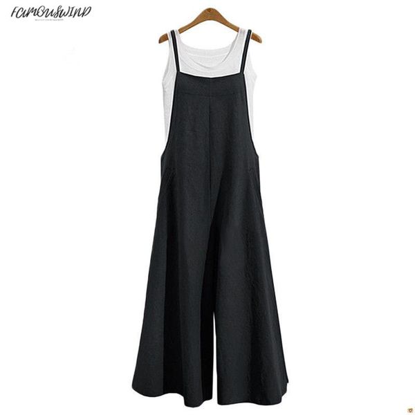 size plus s-3xl women cotton linen pocket wide leg romper strappy dungaree bib overalls casual loose solid long jumpsuit, Black;white
size plus s-3xl women cotton linen pocket wide leg romper strappy dungaree bib overalls casual loose solid long jumpsuit, Black;white