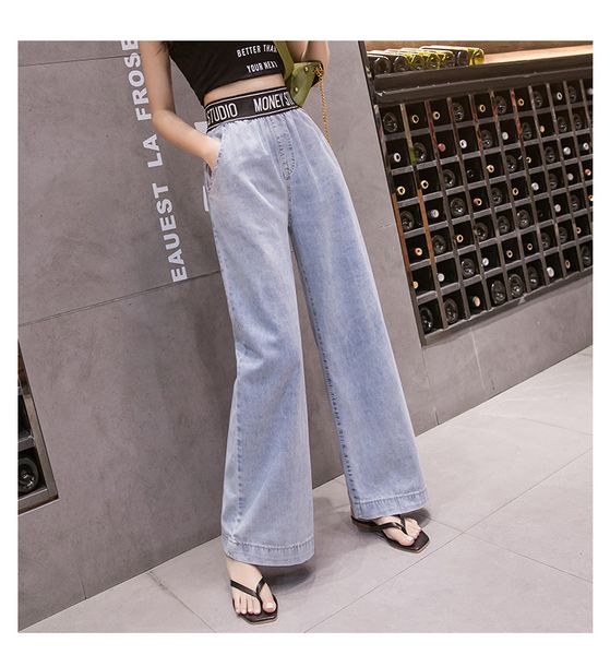 violet female straight jeans loose nine minutes of pants, Blue
violet female straight jeans loose nine minutes of pants, Blue
