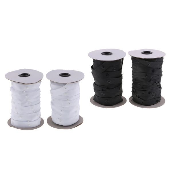 2 pairs 50 yards resin button snap tape polyester twill sewing duvet cover coat fasteners, Black
2 pairs 50 yards resin button snap tape polyester twill sewing duvet cover coat fasteners, Black