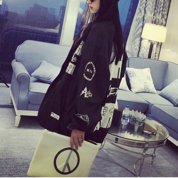 2019 new loose spring bomber jacket ladies coat windbreaker harajuku large size printing jacket ladies, Black;brown
2019 new loose spring bomber jacket ladies coat windbreaker harajuku large size printing jacket ladies, Black;brown