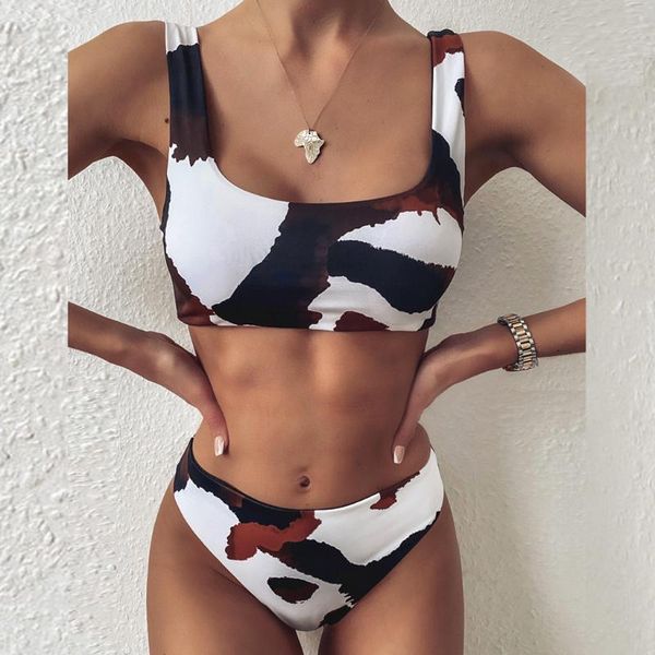 women's swimwear 2021 cow print high waist bikinis women leg bikini set swimsuits spring summer female swimming suit beachwear, White;black
women's swimwear 2021 cow print high waist bikinis women leg bikini set swimsuits spring summer female swimming suit beachwear, White;black