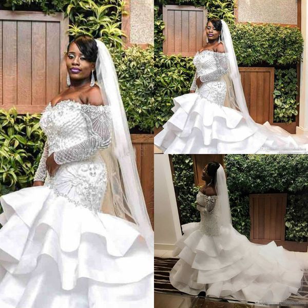 2019 african plus size wedding dresses sweep train lace appliqued beads mermaid wedding dress custom made beach country bridal gowns luxury, White
2019 african plus size wedding dresses sweep train lace appliqued beads mermaid wedding dress custom made beach country bridal gowns luxury, White