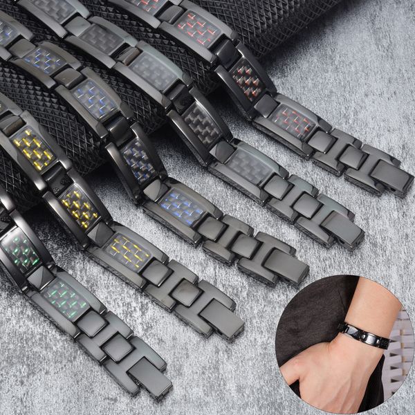 vinterly black magnetic bracelet men stainless steel energy germanium men bracelet hand chain carbon fiber hologram bracelet men, Golden;silver
vinterly black magnetic bracelet men stainless steel energy germanium men bracelet hand chain carbon fiber hologram bracelet men, Golden;silver