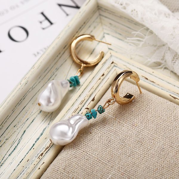 wedding accessories irregular turquoise earrings new creative vintage trend fashion earrings, White
wedding accessories irregular turquoise earrings new creative vintage trend fashion earrings, White