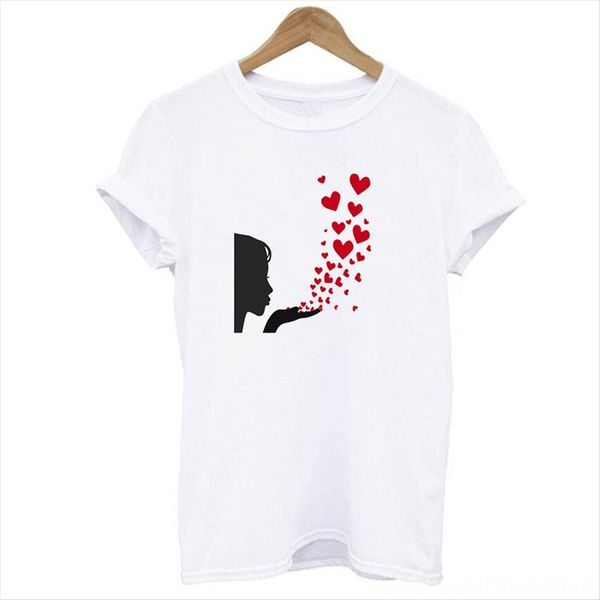 love printing short-sleeved ins fashionable loose women's love printing short-sleeved ins fashionable women's loose top, White 
love printing short-sleeved ins fashionable loose women's love printing short-sleeved ins fashionable women's loose top, White
