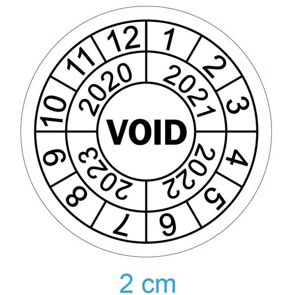 1000 pcs 20mm diameter Warranty VOID damageable paper label sticker for product maintenance period, Item No. V02
1000 pcs 20mm diameter Warranty VOID damageable paper label sticker for product maintenance period, Item No. V02