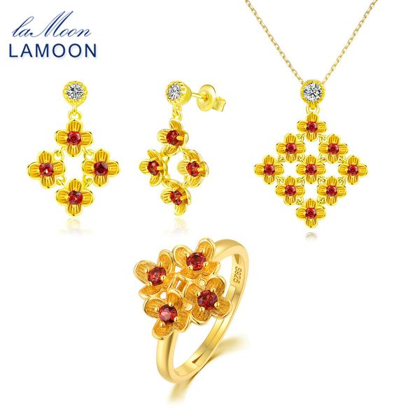 lamoon 925-sterling-silver flower natural gemstone red garnet 3pcs jewelry sets fine jewelry for women wedding gift v037-1, Black
lamoon 925-sterling-silver flower natural gemstone red garnet 3pcs jewelry sets fine jewelry for women wedding gift v037-1, Black
