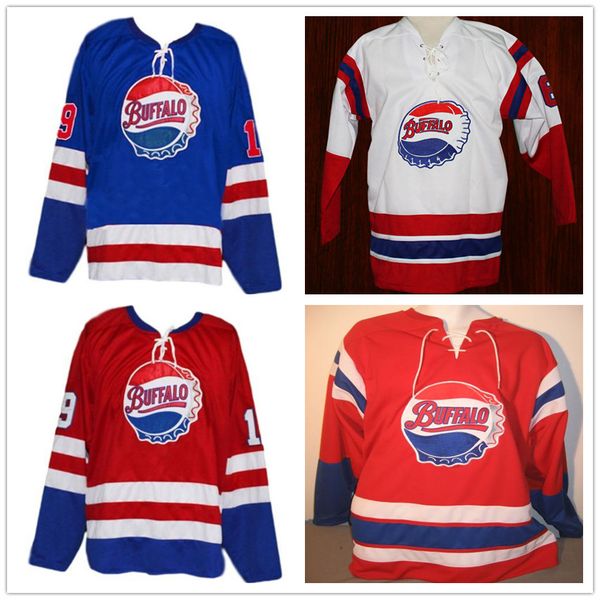 cusotm vintage buffalo bisons #19 cody hodgson white red blue hockey jersey stitched logos embroidered any name your number customized, Black
cusotm vintage buffalo bisons #19 cody hodgson white red blue hockey jersey stitched logos embroidered any name your number customized, Black
