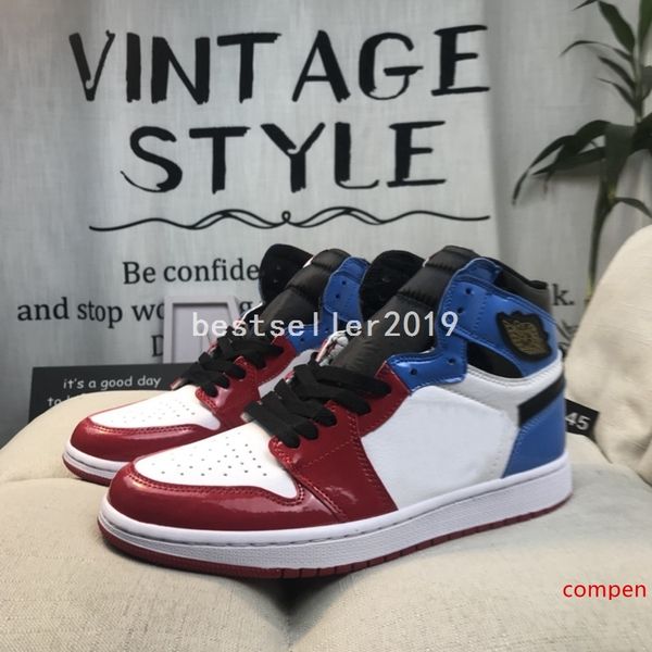 2019 new 1 high og fearless first class mens basketball shoes varsity red blue white designer 1s unc chicago patent leather sports sneakers
2019 new 1 high og fearless first class mens basketball shoes varsity red blue white designer 1s unc chicago patent leather sports sneakers