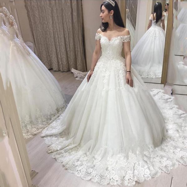 vintage off shoulder lace wedding dresses 2020 with appliques court train short sleeves lace up wedding bridal gowns, White
vintage off shoulder lace wedding dresses 2020 with appliques court train short sleeves lace up wedding bridal gowns, White