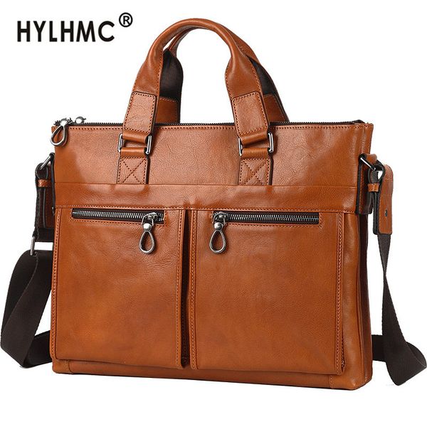 leather handbag men's bag leather shoulder messenger bag men business briefcase document 14 inch lapfashion casual new 
leather handbag men's bag leather shoulder messenger bag men business briefcase document 14 inch lapfashion casual new