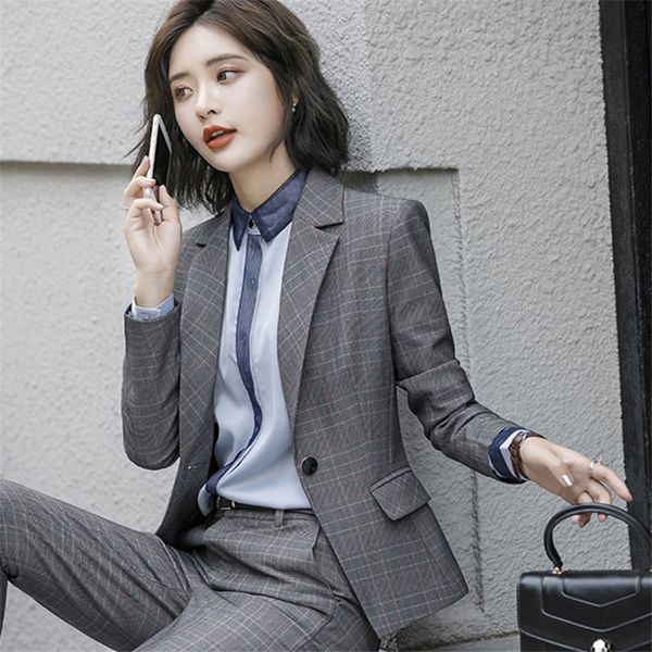work grid office lady pants suits 2 two piece sets elegant women blazer jacket + fashion temperament trousers femme autumn, White;black
work grid office lady pants suits 2 two piece sets elegant women blazer jacket + fashion temperament trousers femme autumn, White;black
