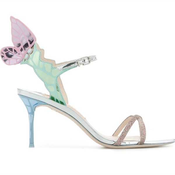 sweet back angel wing women sandals thin high heels butterfly sandals ankle strap wedding shoes stilettos celebrity party sandals, Black
sweet back angel wing women sandals thin high heels butterfly sandals ankle strap wedding shoes stilettos celebrity party sandals, Black